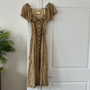 Anthropologie Cheetah Midi Dress